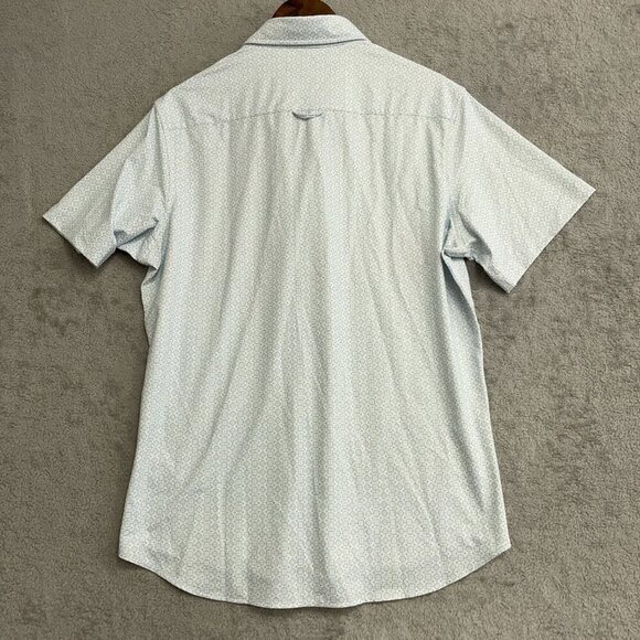 NWOT Jachs New York Men's L Short Sleeve Button-Up Shirt Blue Geometric - Picture 3 of 12